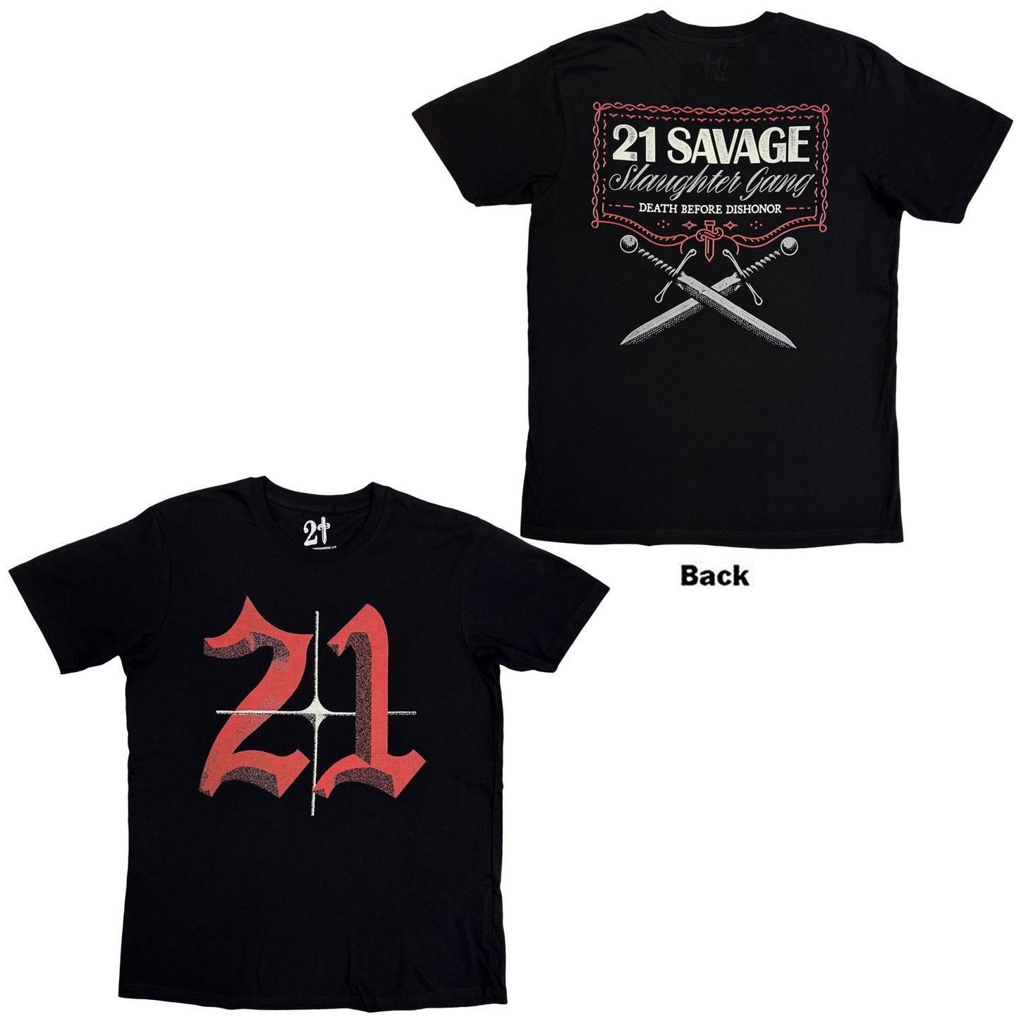 21 Savage T-Shirt: Death Before Dishonor Daggers