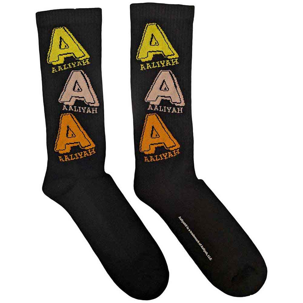 Aaliyah Terry Socks: Tricolour Logo