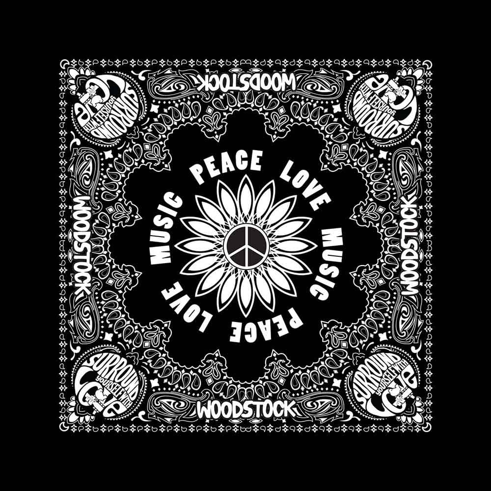 Woodstock Bandana: Peace Love & Music