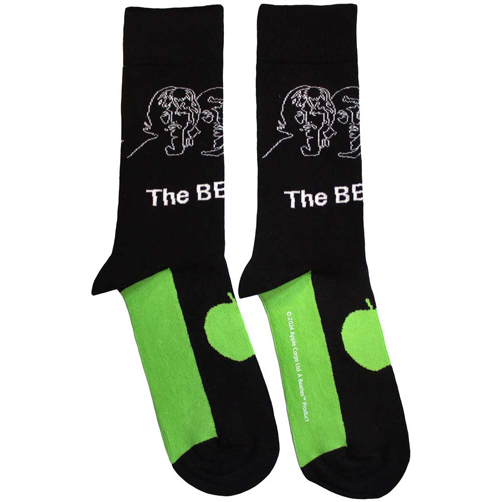 The Beatles Socks: White Album Faces Outlines & Apple