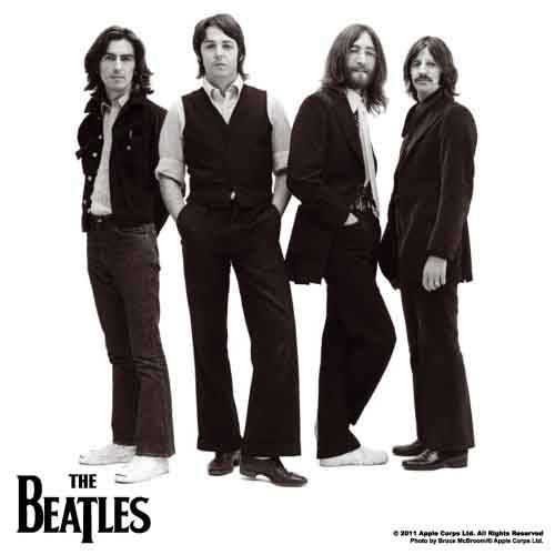 The Beatles Coaster: Beatles on White Photo