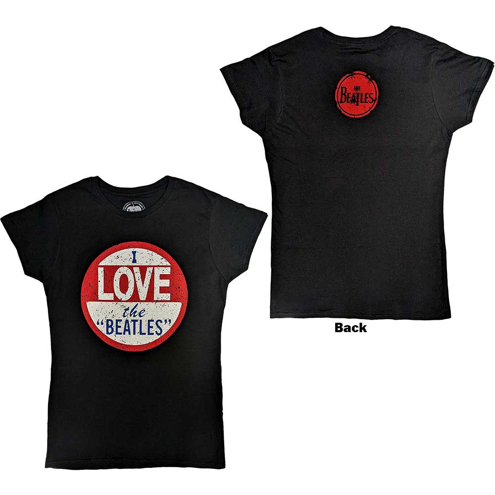 The Beatles Ladies T-Shirt: Vintage I Love The Beatles