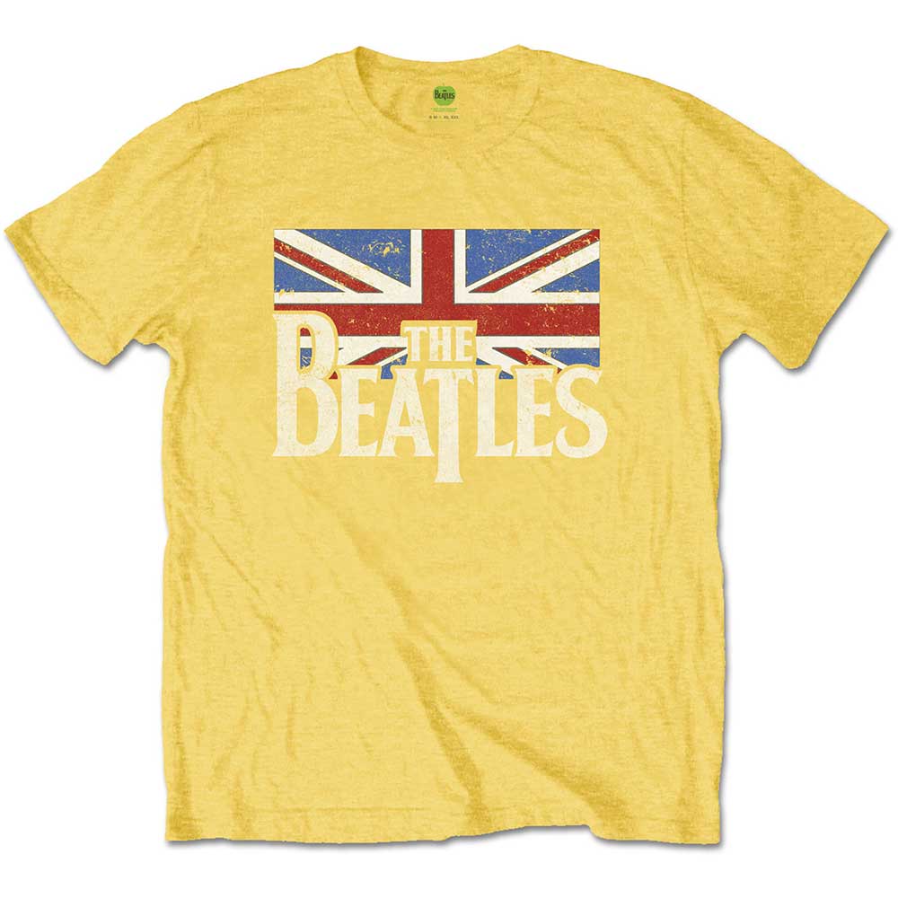 The Beatles T-Shirt: Drop T Logo & Vintage Flag