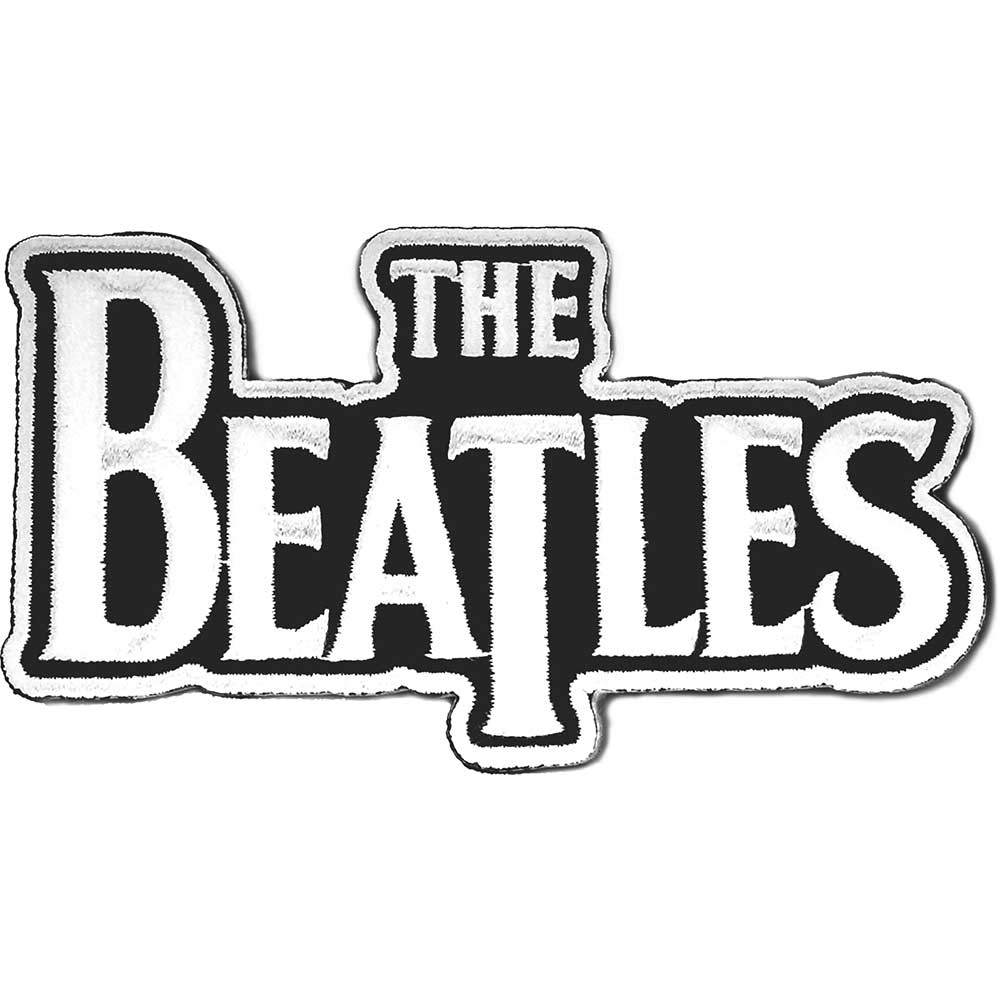 The Beatles Patch: Drop T Logo Die Cut white on black