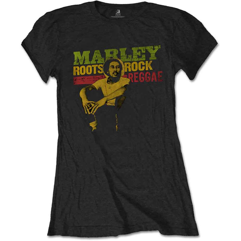Bob Marley Ladies T-Shirt: Roots Rock Reggae