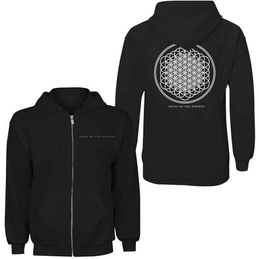 Bring Me The Horizon Ladies Zipped Hoodie: Flower of Life