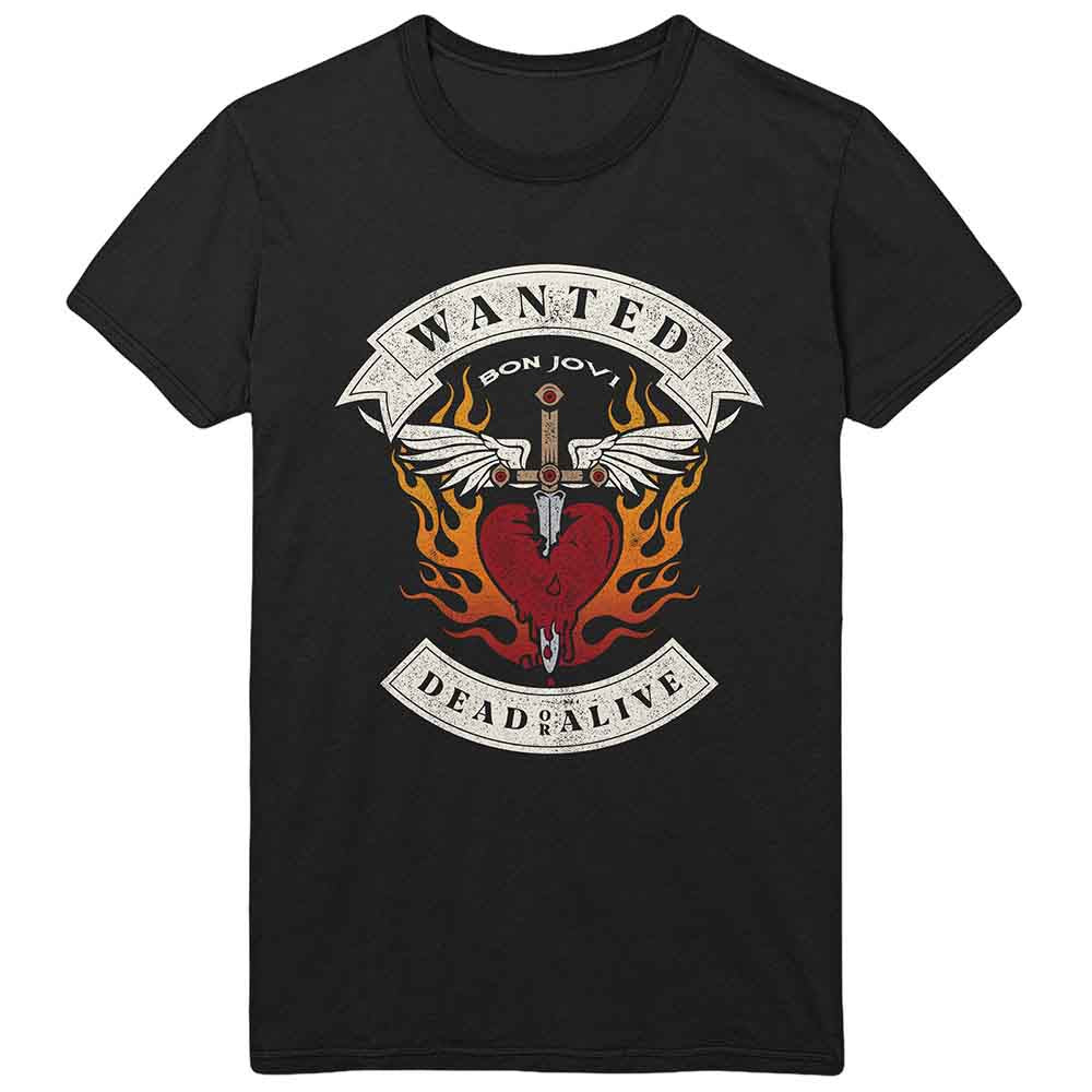Bon Jovi T-Shirt: Wanted Flames