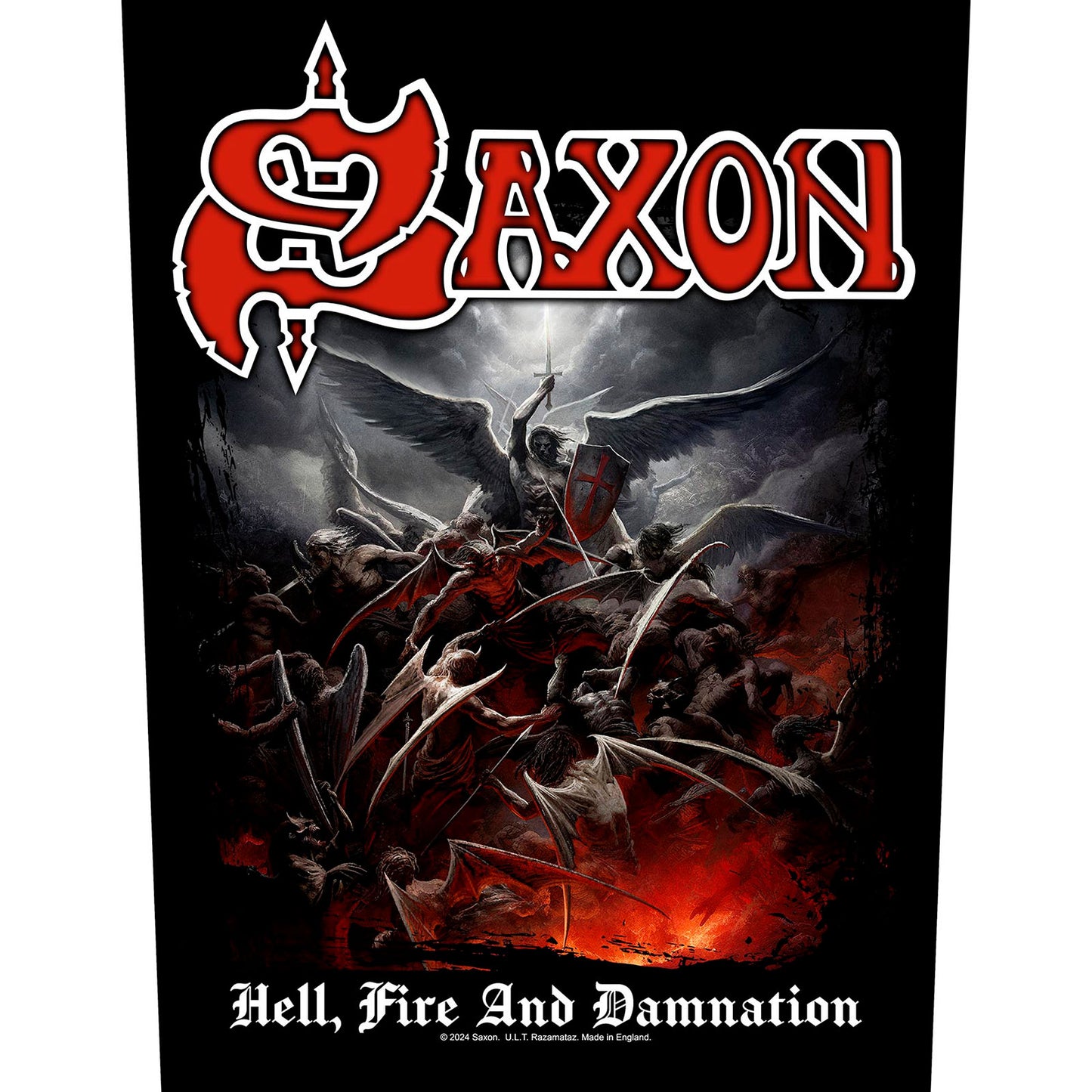 Saxon Back Patch: Hell Fire And Damnation