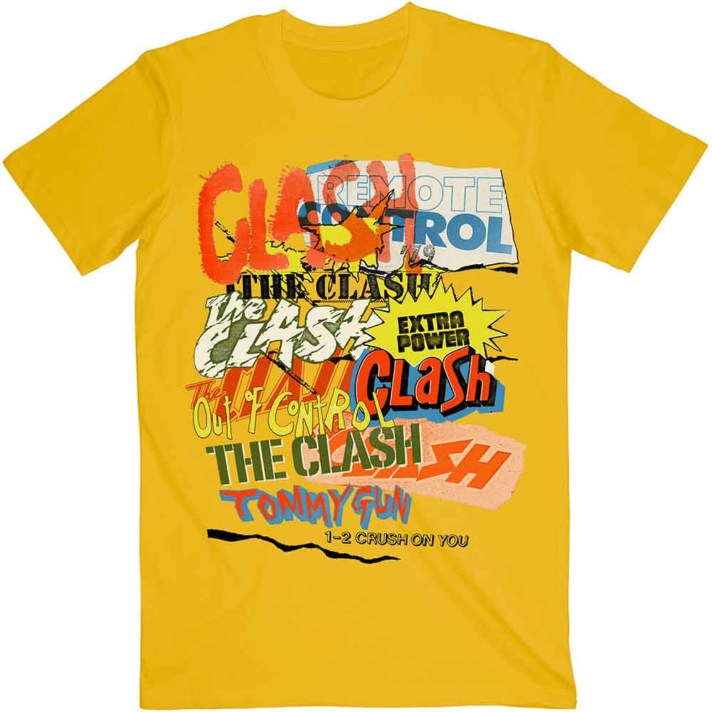 The Clash T-Shirt: Singles Collage Text
