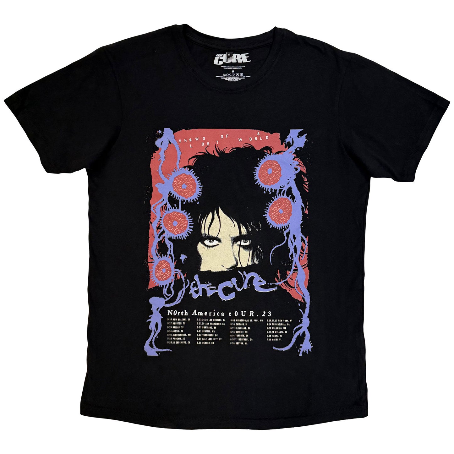 The Cure Carbon T-Shirt: North American Tour '23 Poster