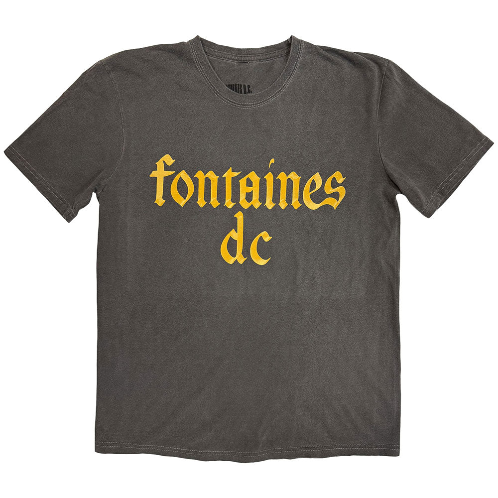Fontaines D.C. Stone Wash T-Shirt: Gothic Logo Stone Wash
