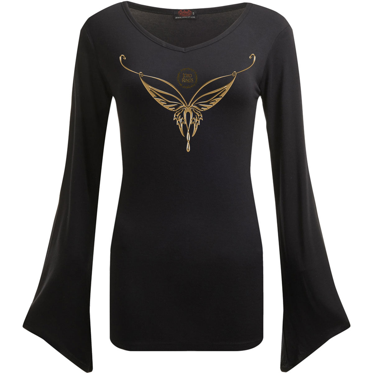 Lord Of The Rings Ladies Gothic Sleeve T-Shirt: Elven Necklace