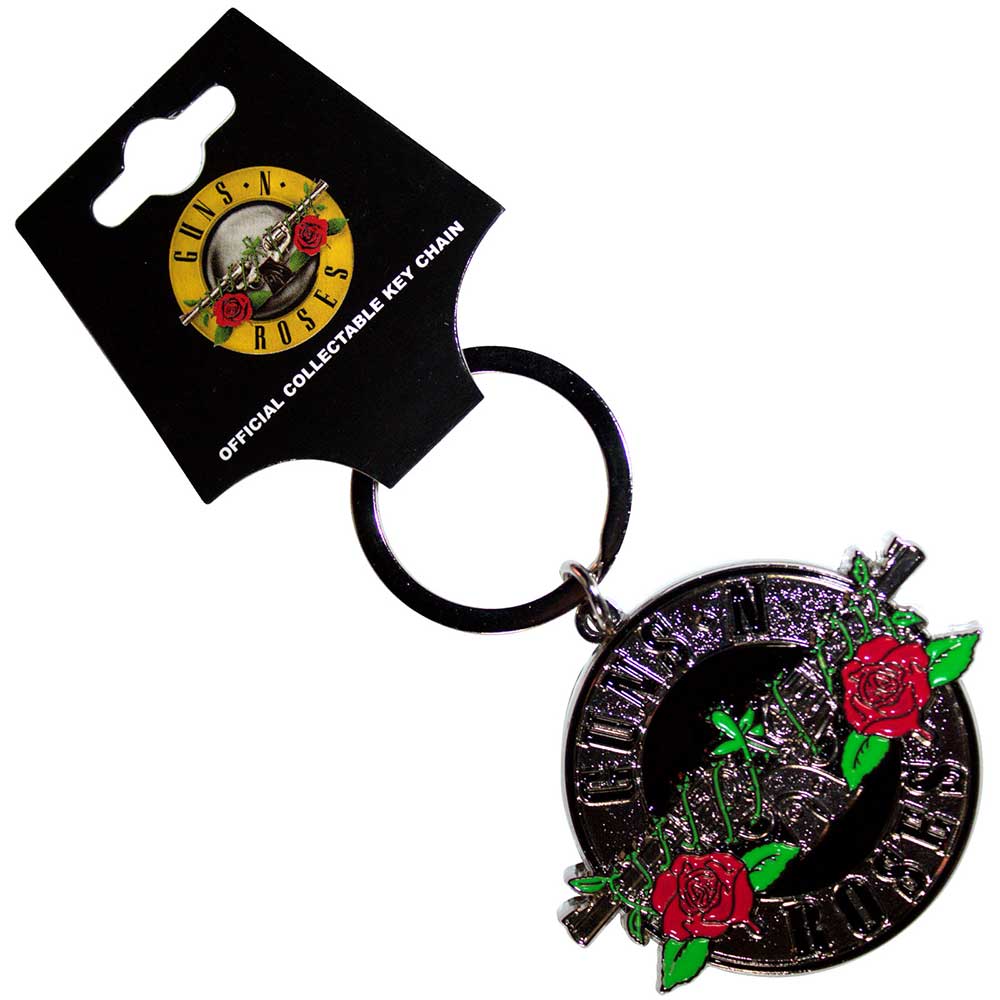 Guns N' Roses Keychain: Silver Circle Logo