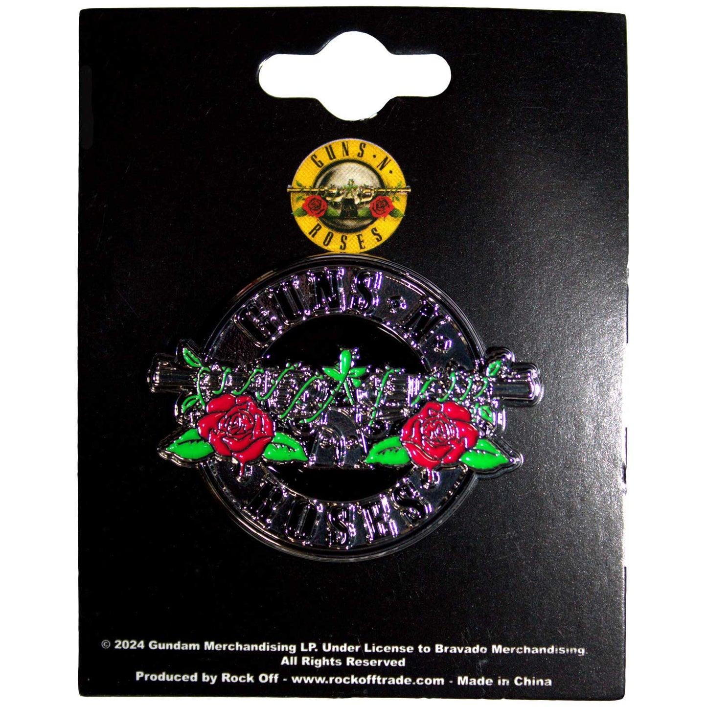 Guns N' Roses Badge: Silver Circle Logo