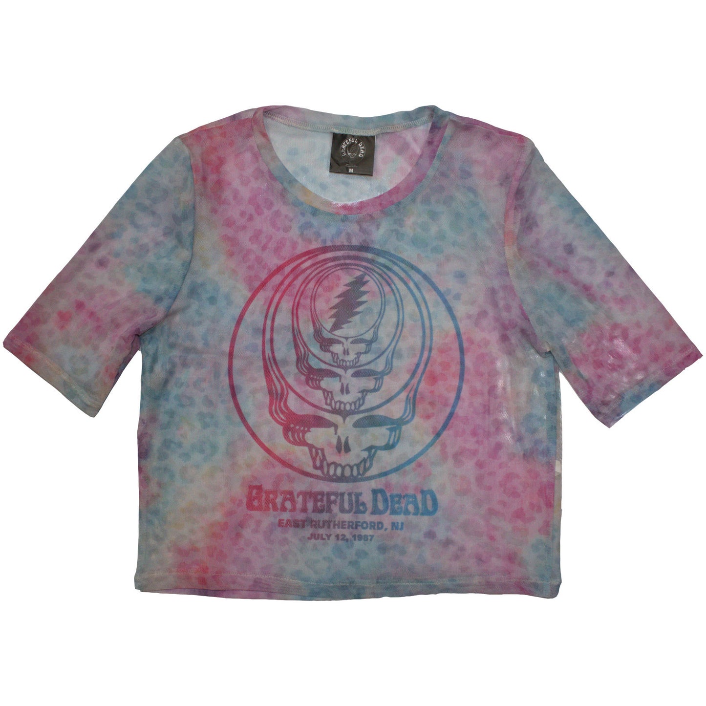 Grateful Dead Ladies Crop Top: Concentric Skulls