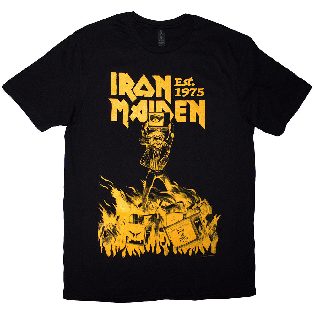 Iron Maiden T-Shirt: Est. 1975 Holy Smoke Jumbo Yellow