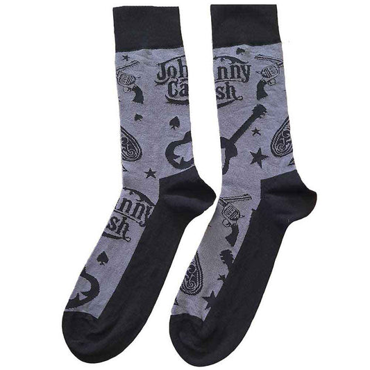 Johnny Cash Socks: Guitars 'n Guns