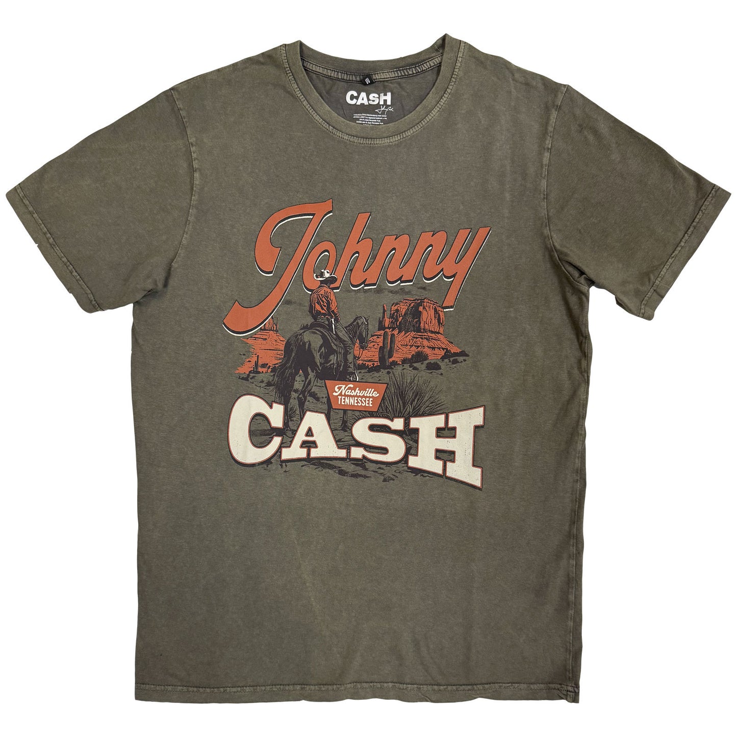 Johnny Cash Stone Wash T-Shirt: Desert Cowboy