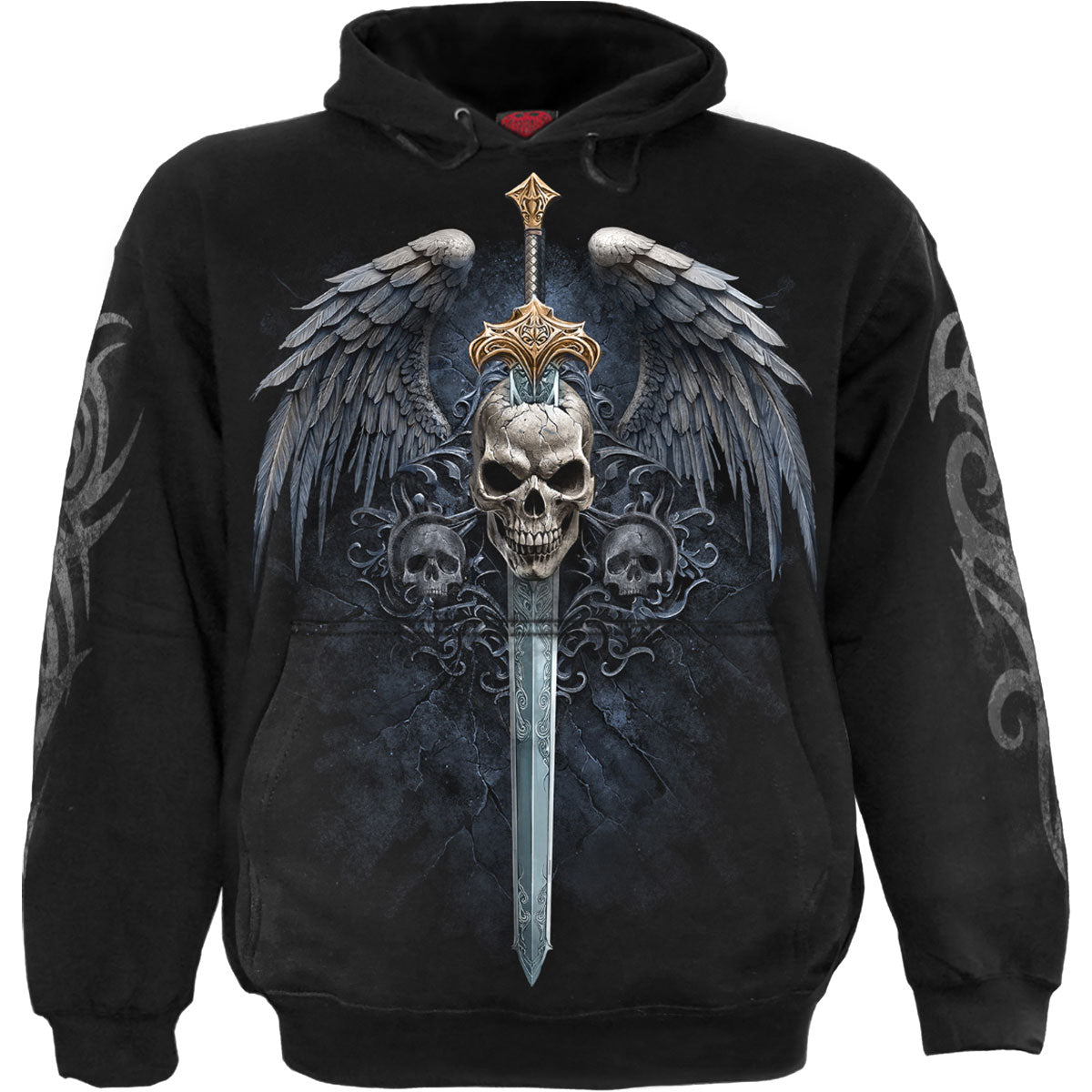 Spiral Pullover Hoodie: Angel Sword