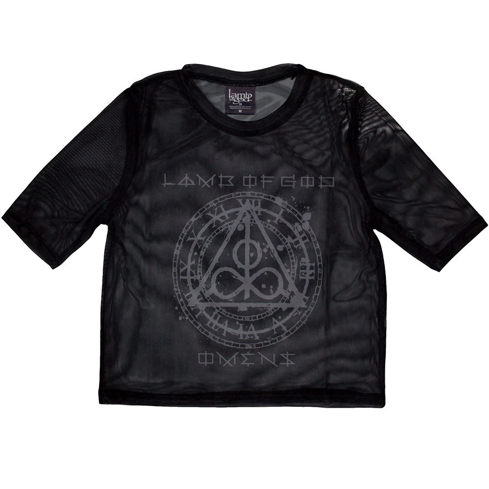 Lamb Of God Ladies Crop Top: Omens Clock