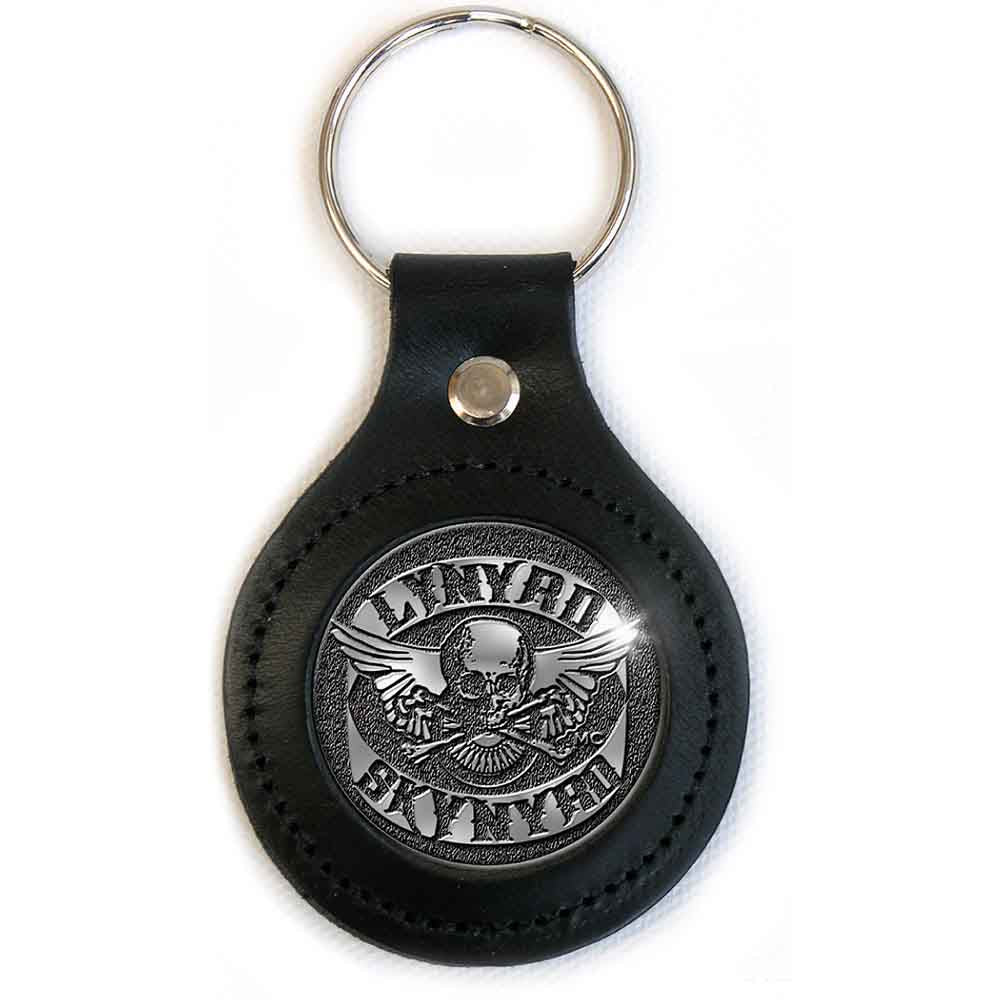 Lynyrd Skynyrd Leather Keychain: Biker Logo