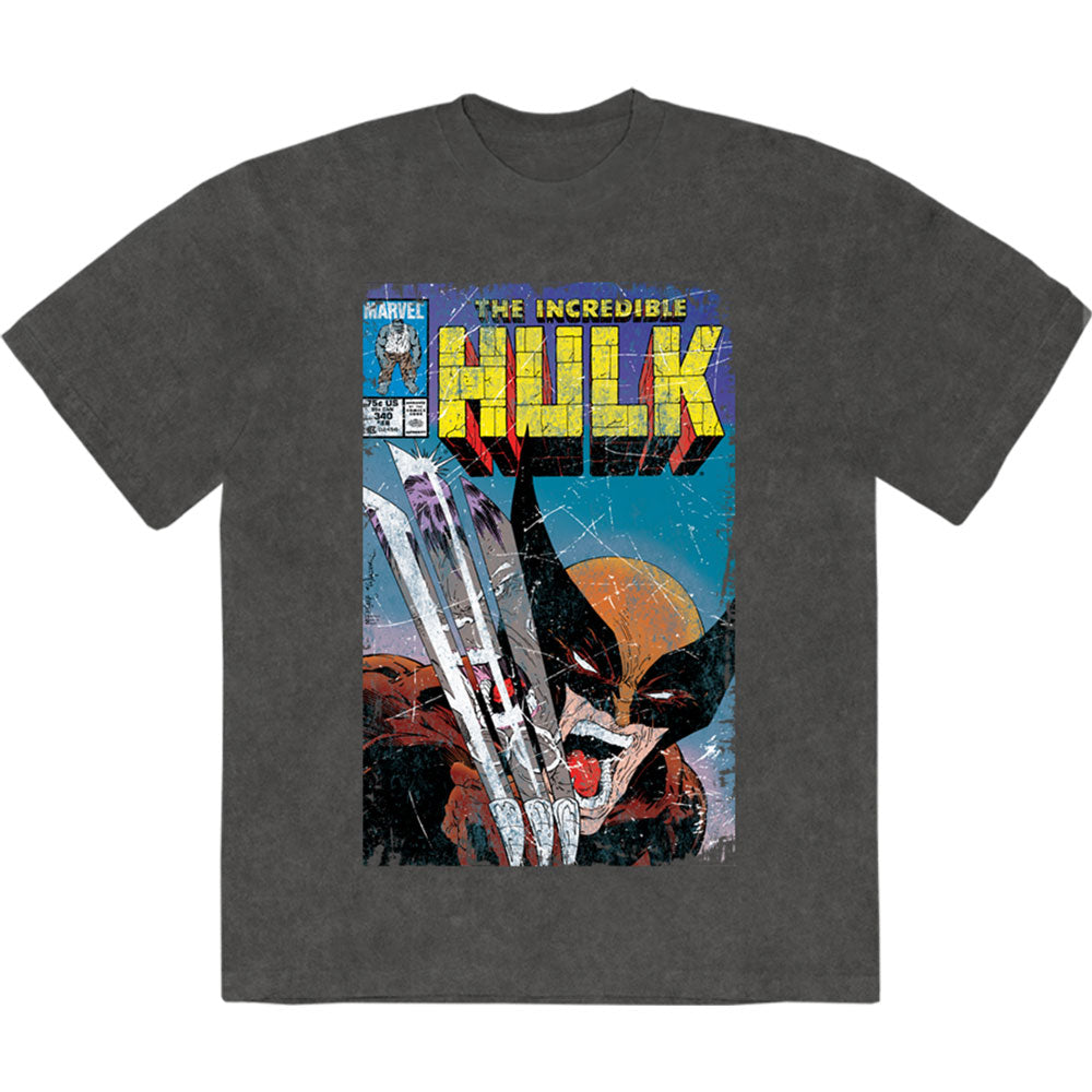 Marvel Comics Stone Wash T-Shirt: Incredible Hulk Wolverine