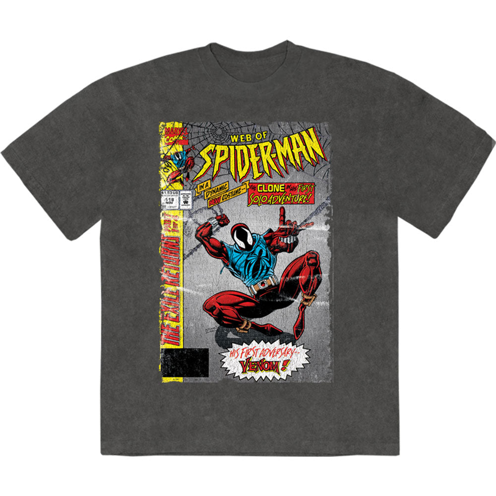 Marvel Comics Stone Wash T-Shirt: Web Of Spider-Man