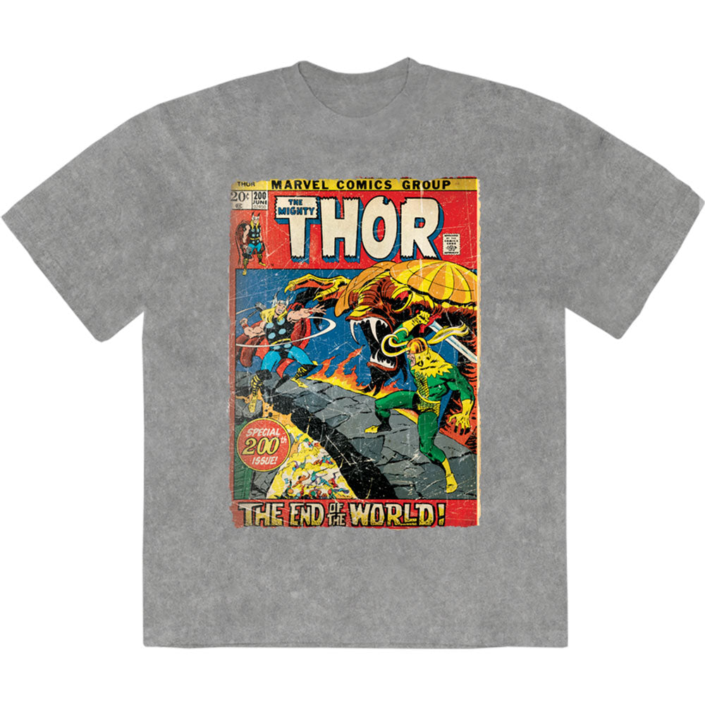 Marvel Comics Stone Wash T-Shirt: Thor End Of The World