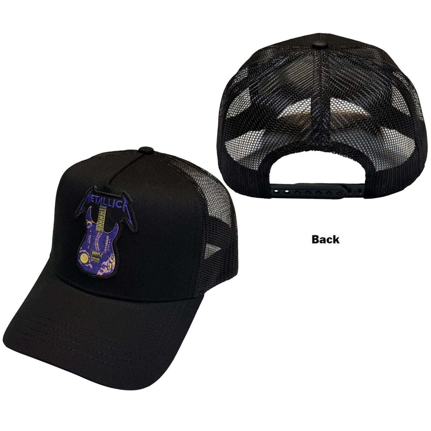 Metallica Baseball Cap: Kirk Purple Ouija Guitar