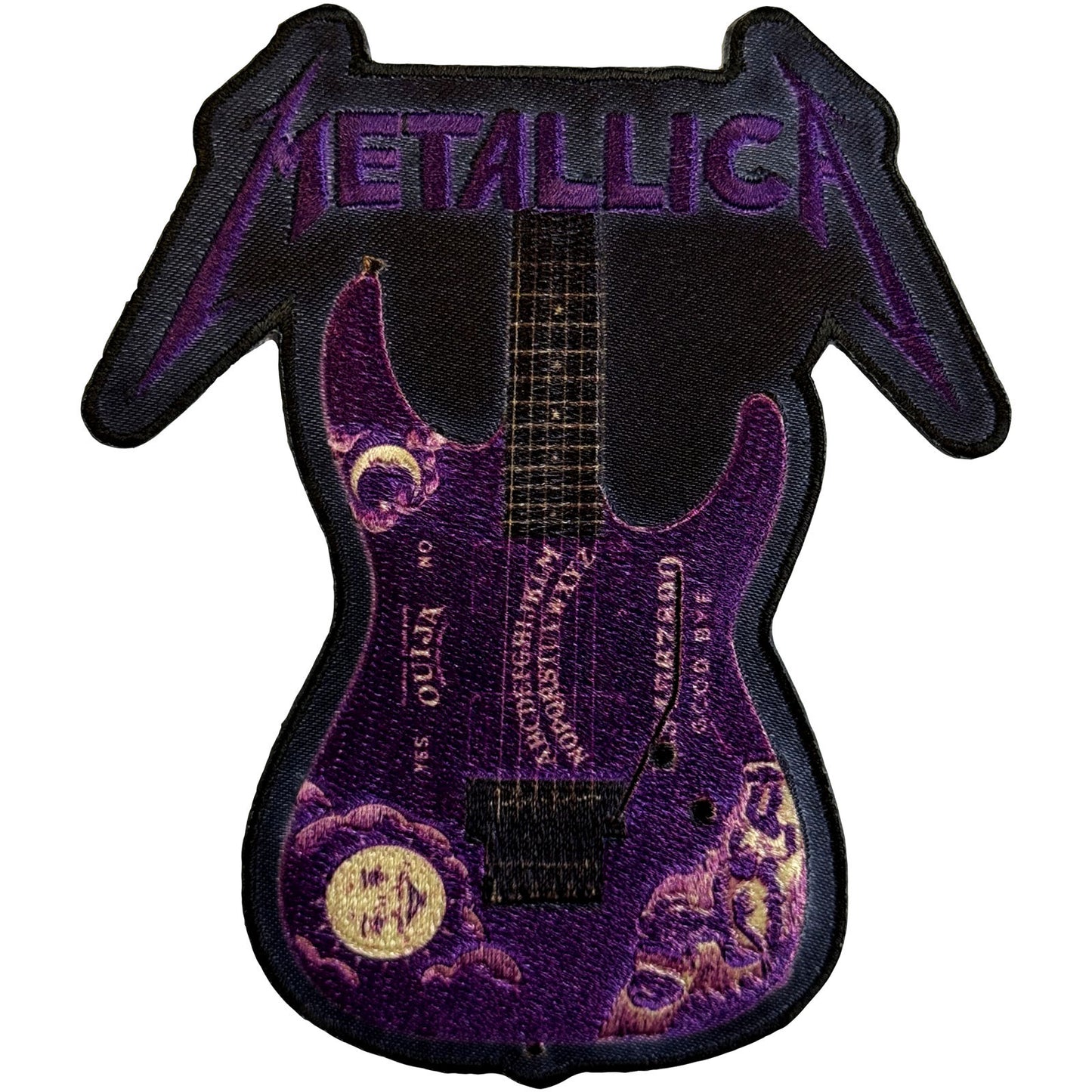 Metallica Woven Patch: Kirk Purple Ouija Guitar
