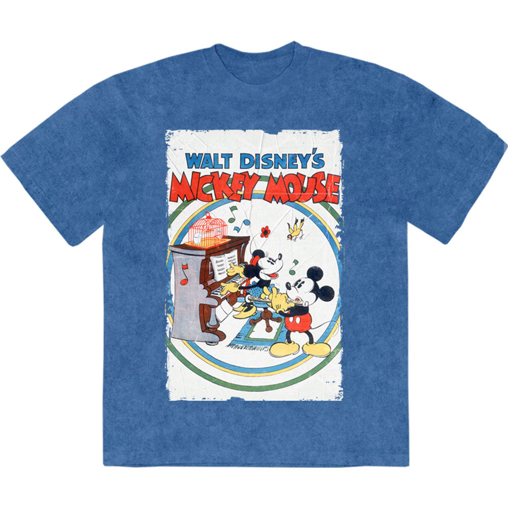 Disney Stone Wash T-Shirt: Mickey & Minnie Piano