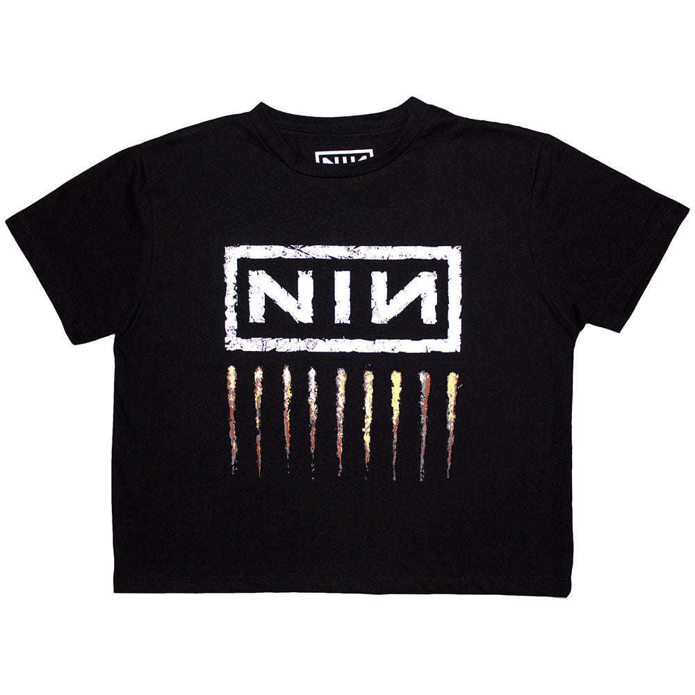 Nine Inch Nails Ladies Crop Top: Downward Spiral