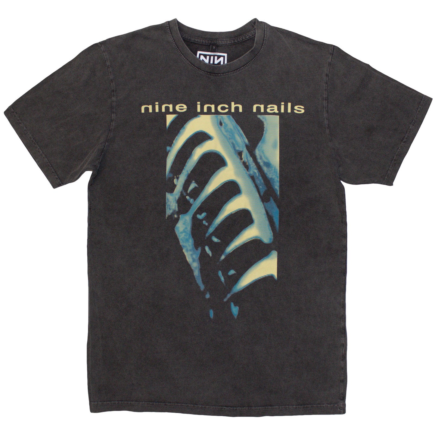 Nine Inch Nails Stone Wash T-Shirt: PHM & Text Logo