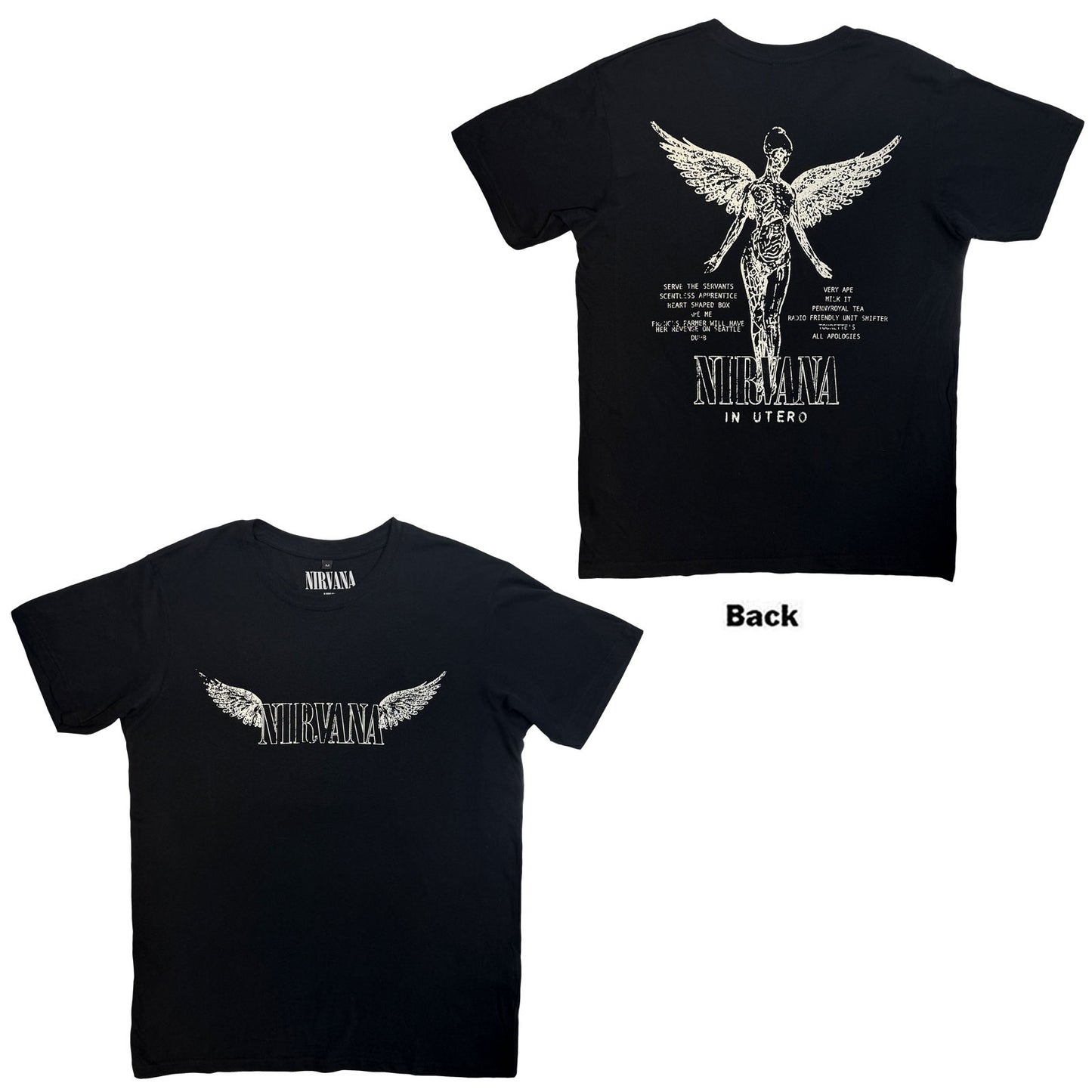 Nirvana Carbon T-Shirt: In Utero Tracklist