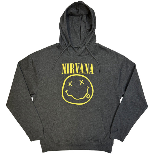 Nirvana Pullover Hoodie: Yellow Happy Face