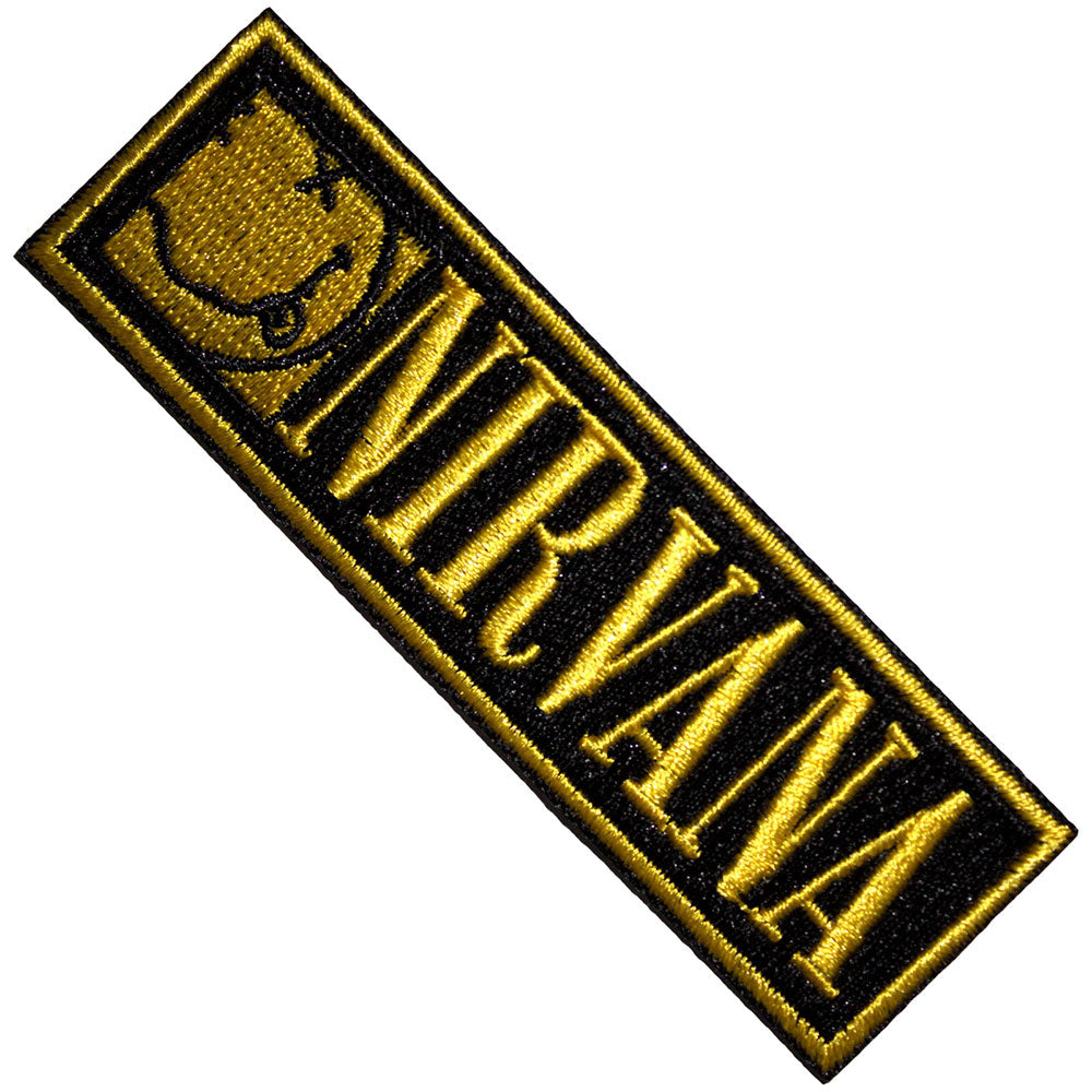 Nirvana Patch: Logo & Happy Face Bordered Small