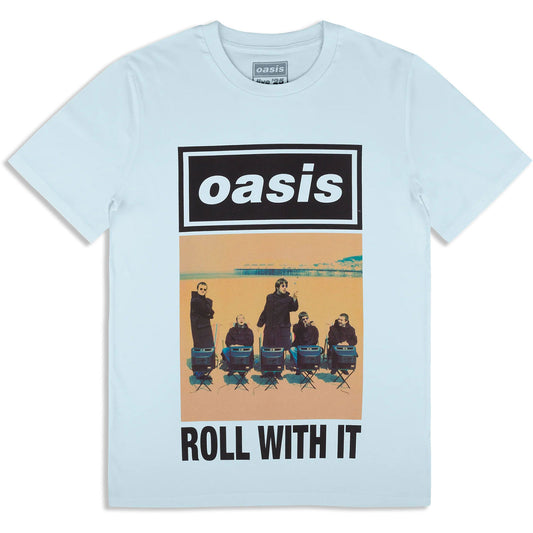 Oasis T-Shirt: Roll With It Single Cover