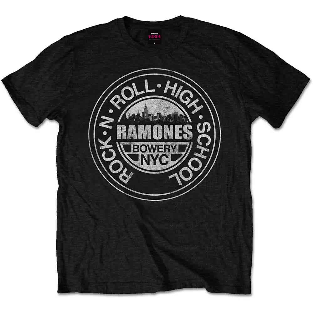 Ramones T-Shirt: Rock 'n Roll High School Bowery NYC