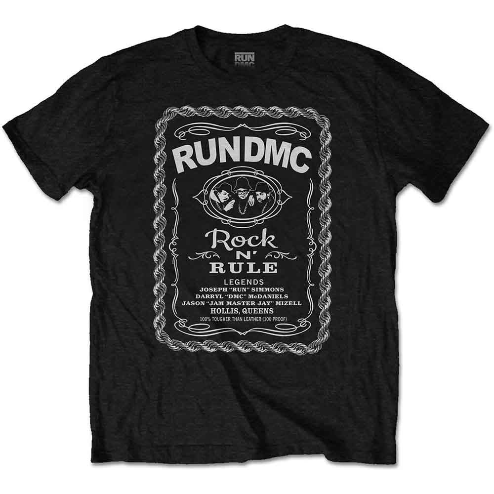 Run DMC T-Shirt: Rock N' Rule Whiskey Label