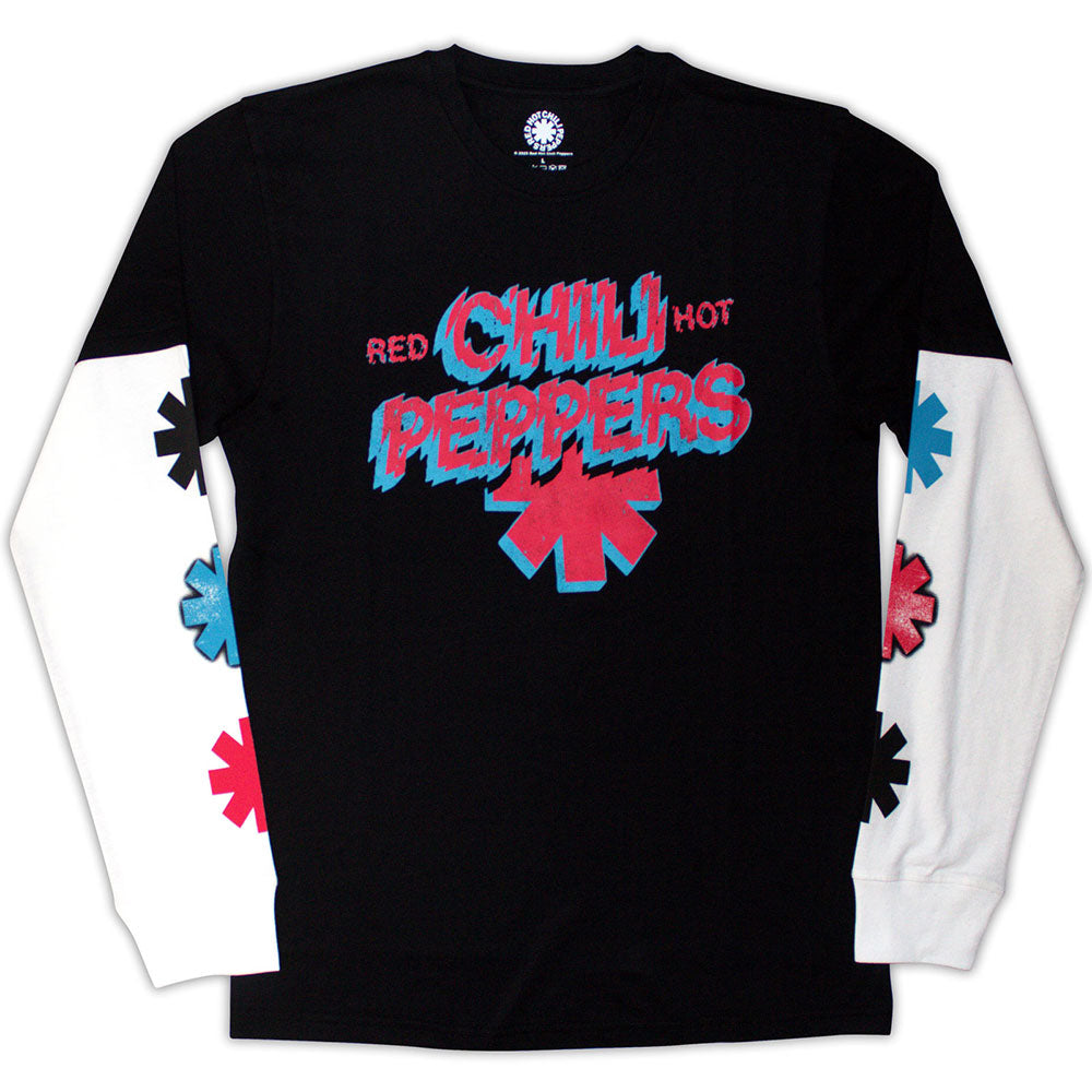 Red Hot Chili Peppers Layered Long Sleeve T-Shirt: Shock Logo