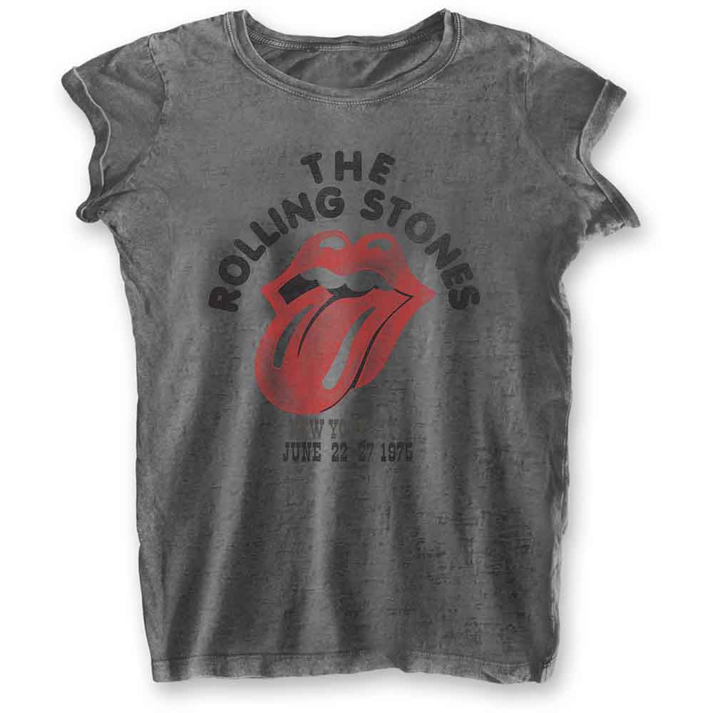 The Rolling Stones Ladies Burnout T-Shirt: New York City 75