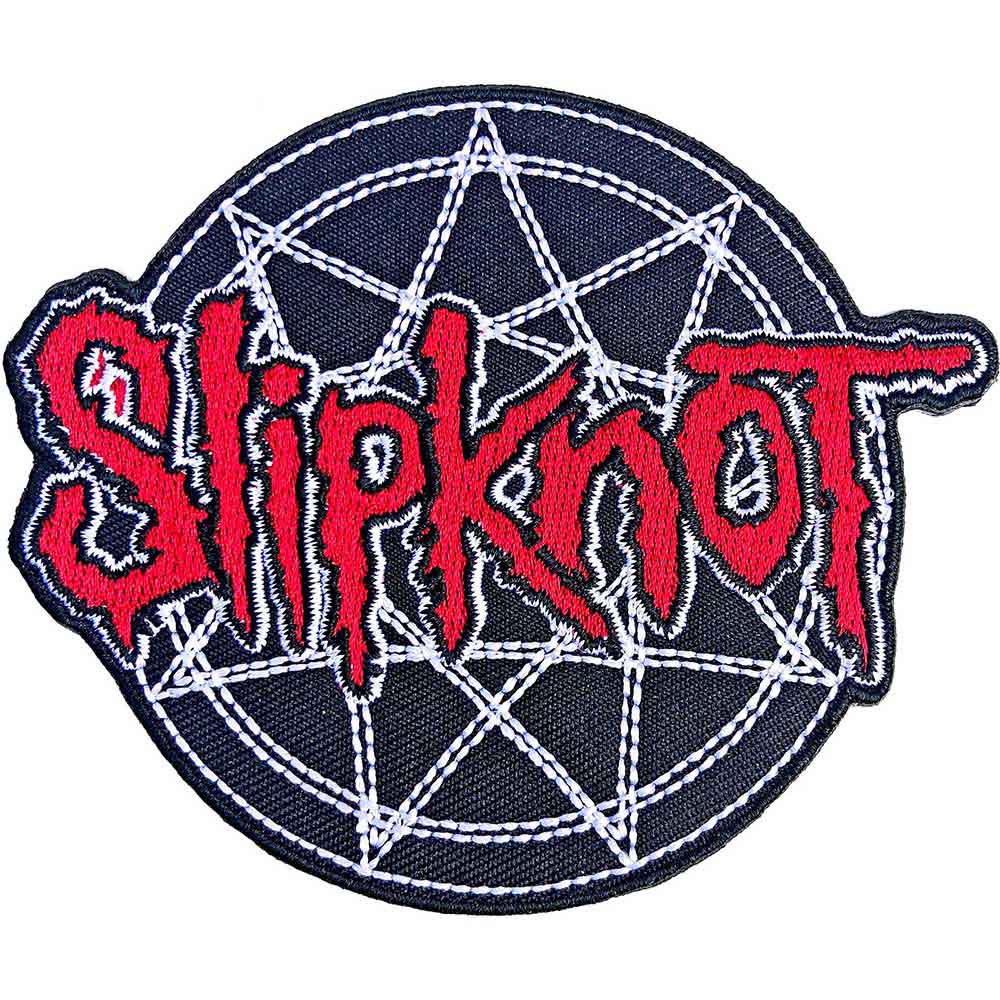 Slipknot Patch: Red Logo Over Nonogram