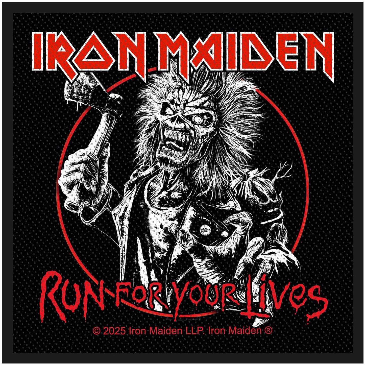 Iron Maiden Standard Woven Patch: Run For Your Lives