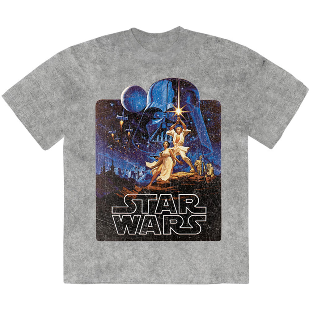 Star Wars Stone Wash T-Shirt: Luke & Leia Pose