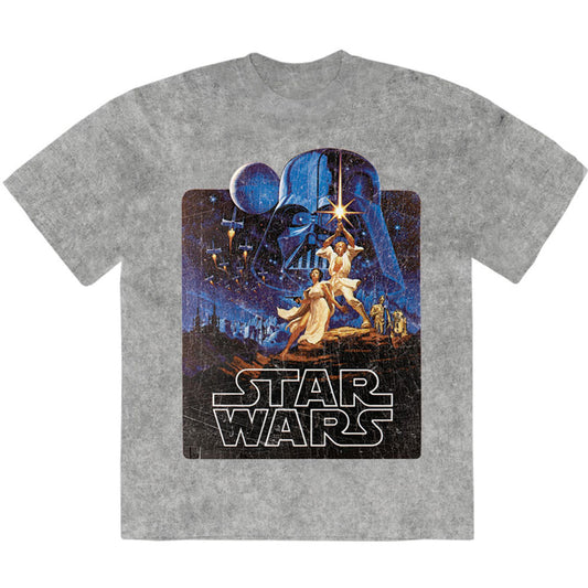 Star Wars Stone Wash T-Shirt: Luke & Leia Pose