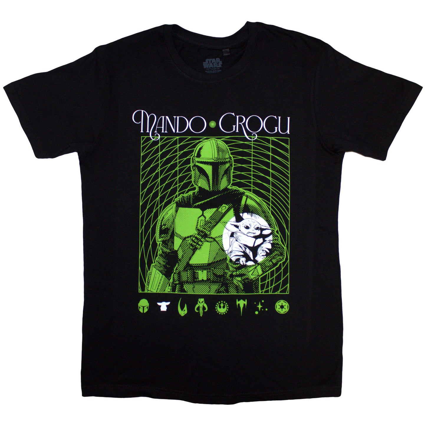 Star Wars T-Shirt: The Mandalorian Mando & Grogu Neon