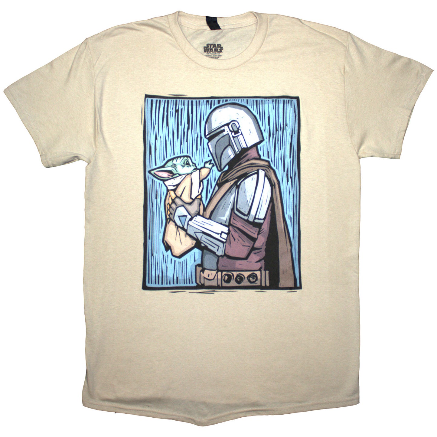 Star Wars T-Shirt: The Mandalorian Holding Grogu