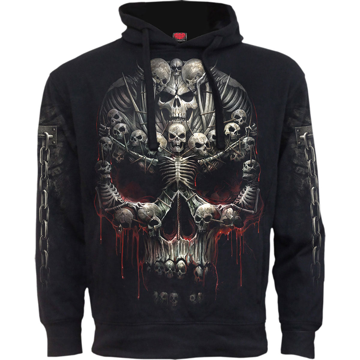 Spiral Side Pocket Pullover Hoodie: Death Bones