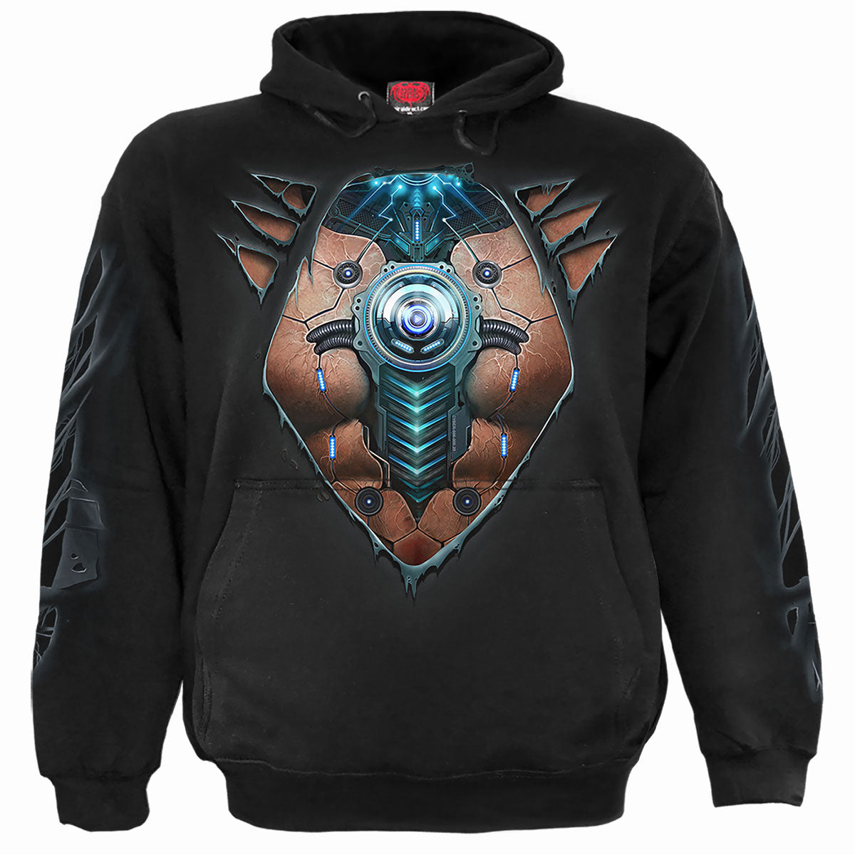 Spiral Pullover Hoodie: Cyber Skin
