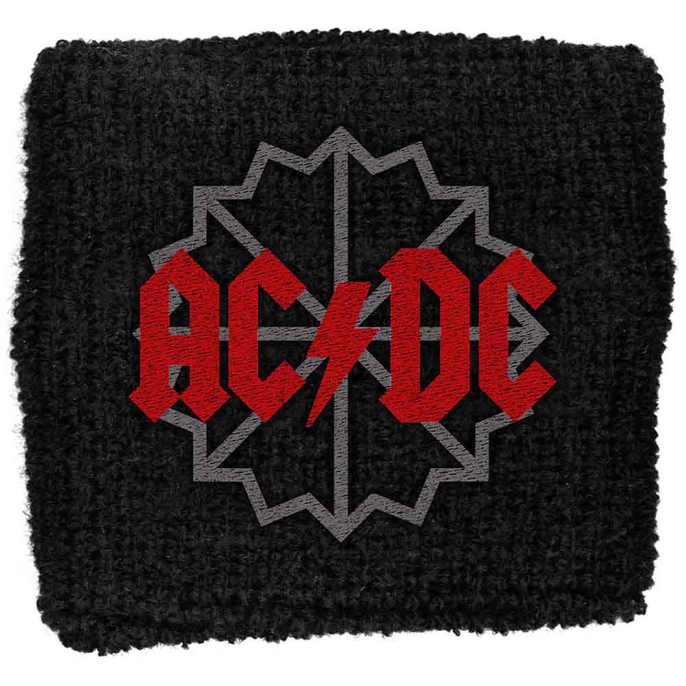 AC/DC Embroidered Wristband: Black Ice Logo